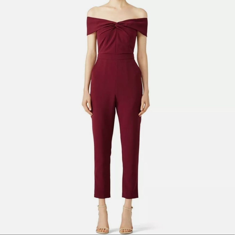 Adelyn Rae Burgundy Jumpsuit